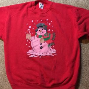 Snowman sweat shirt size XL